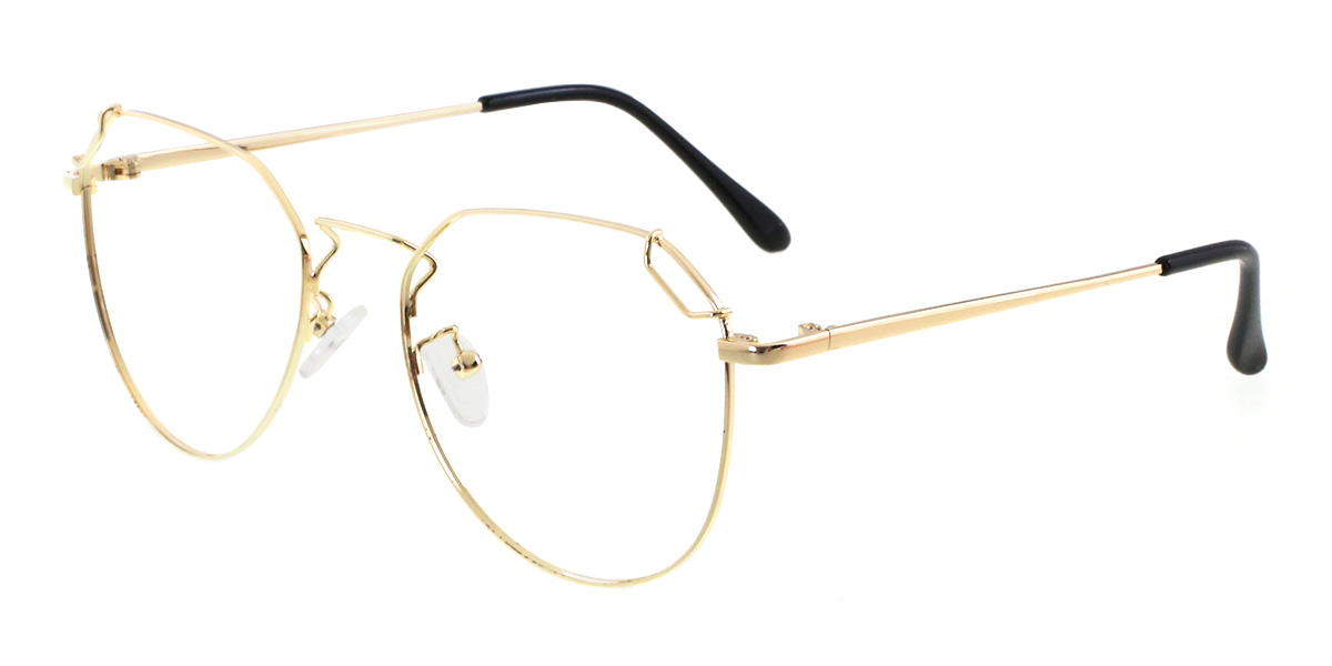 Odelia - Oval Gold Glasses For Men & Women