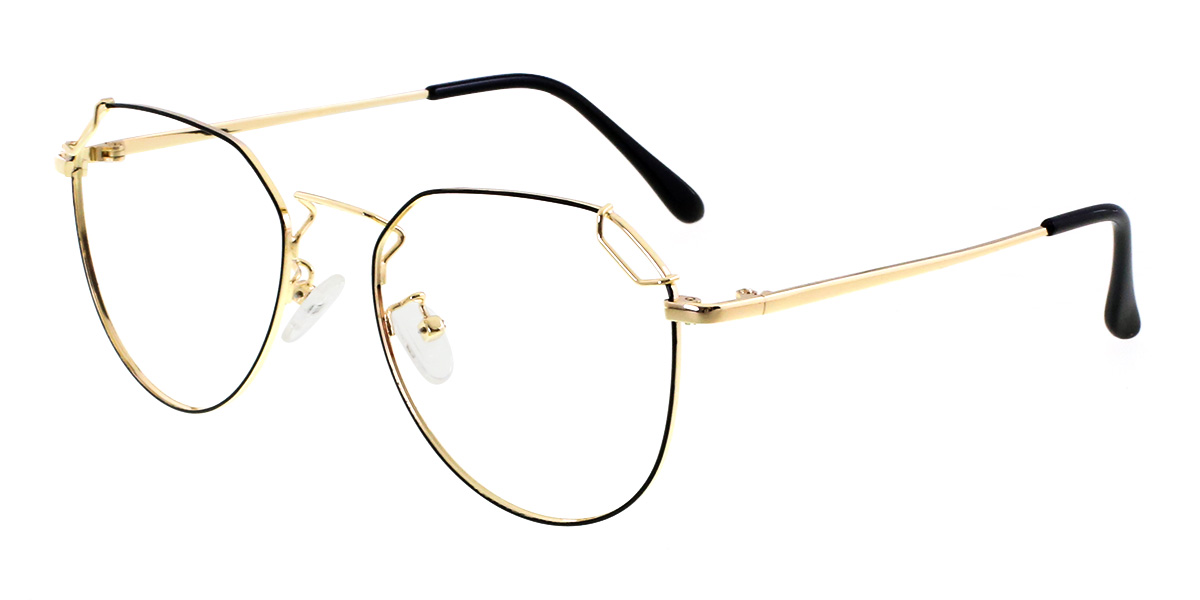 Gold Black Odelia - Oval Glasses