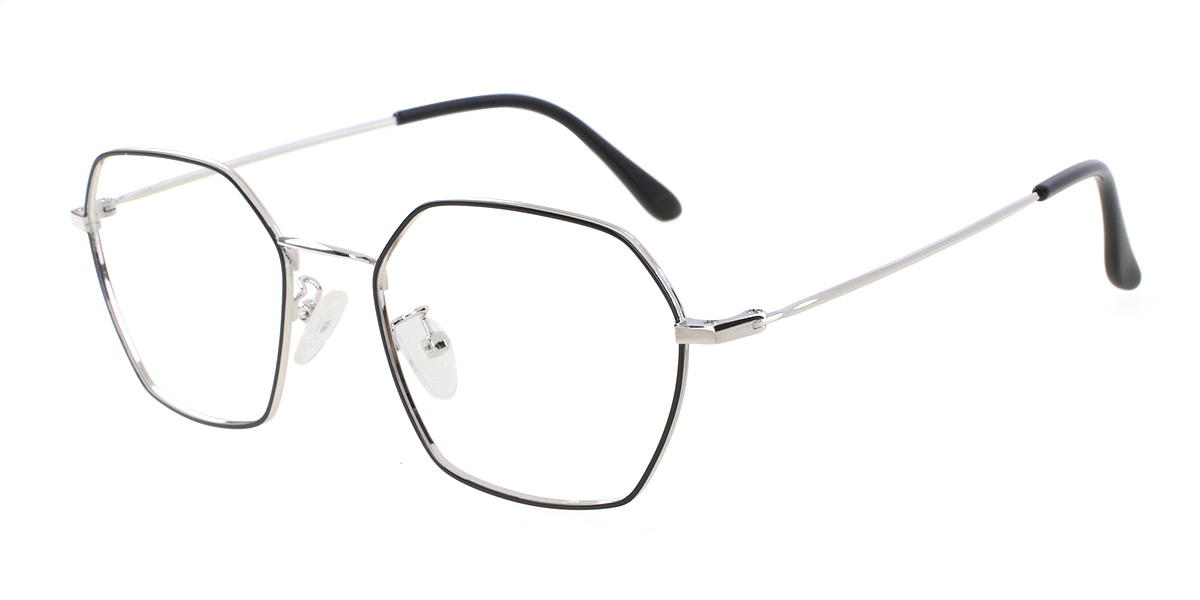 Black Silver Nelly - Oval Glasses