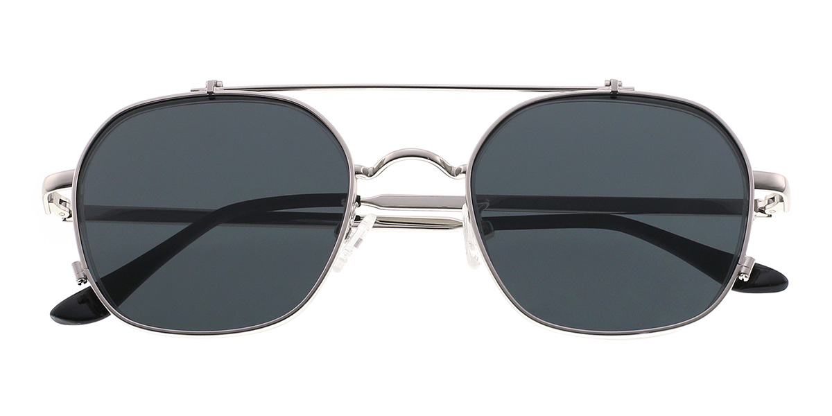 Silver Grey Kerr - Aviator Clip-On Sunglasses