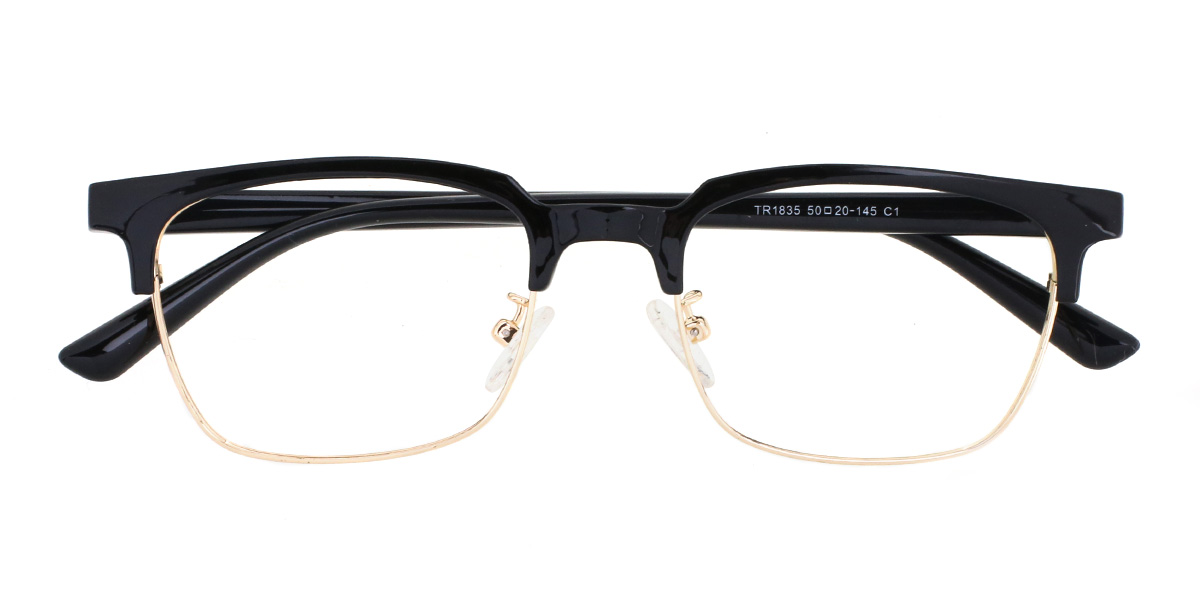 Black Gold Virgil - Rectangle Glasses