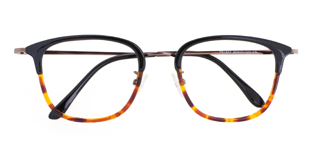 Black Tortoiseshell Quentin - Rectangle Glasses