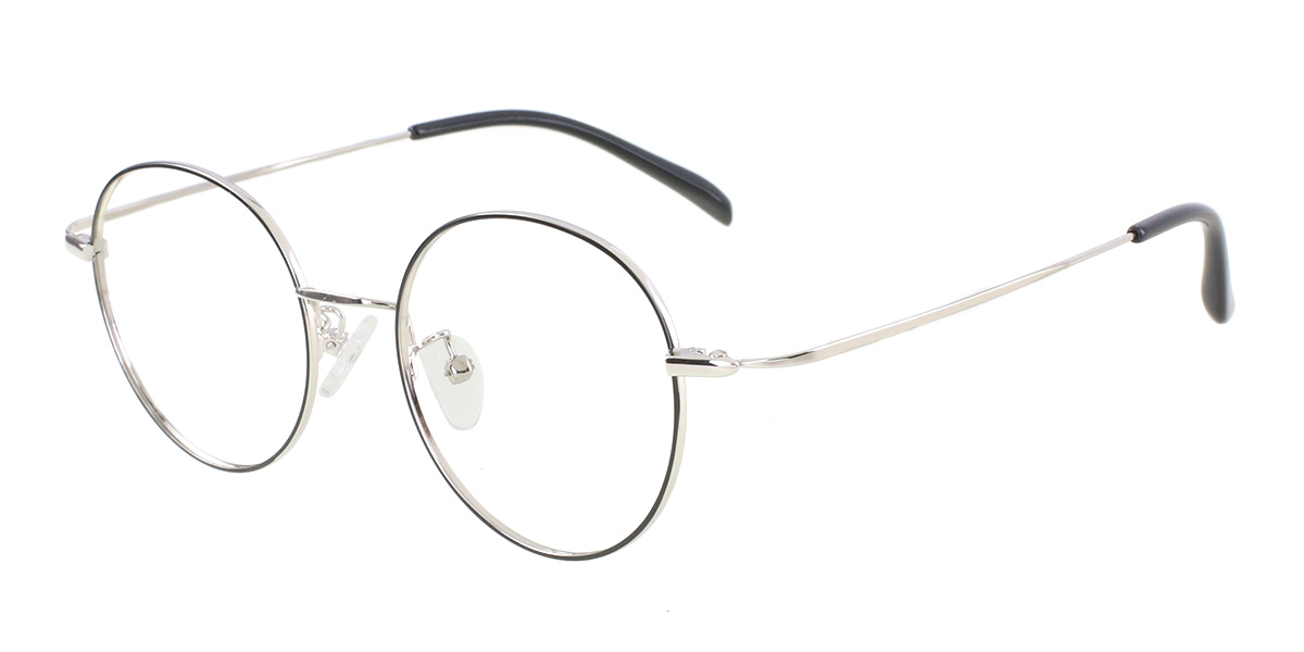 Black Silver Renata - Oval Glasses