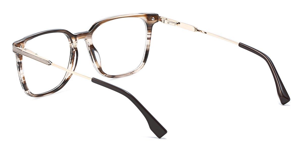 Brown Woodgrain Frederica - Rectangle Glasses