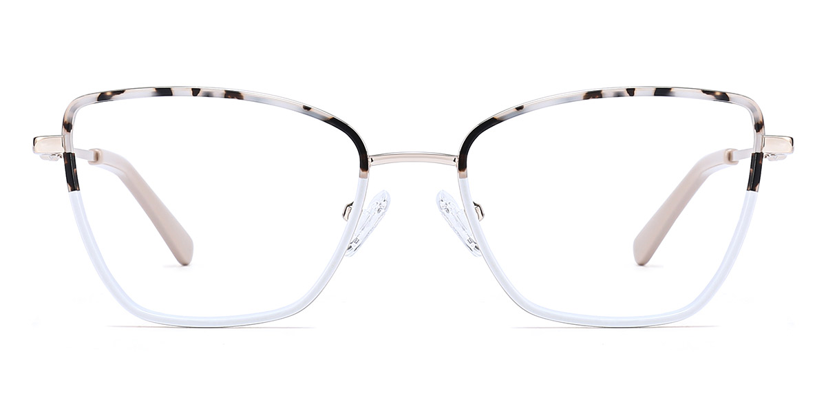 White Tortoiseshell Genevieve - Cat Eye Glasses