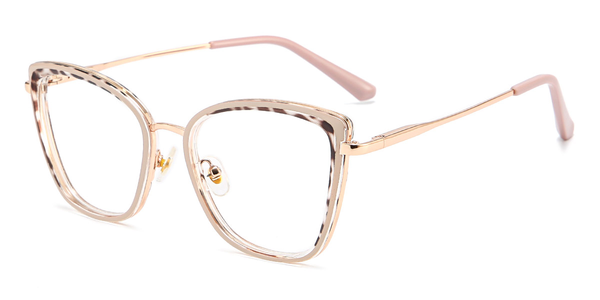 Cameo Brown Brown Spots Gladys Glasses - Cat Eye Glasses