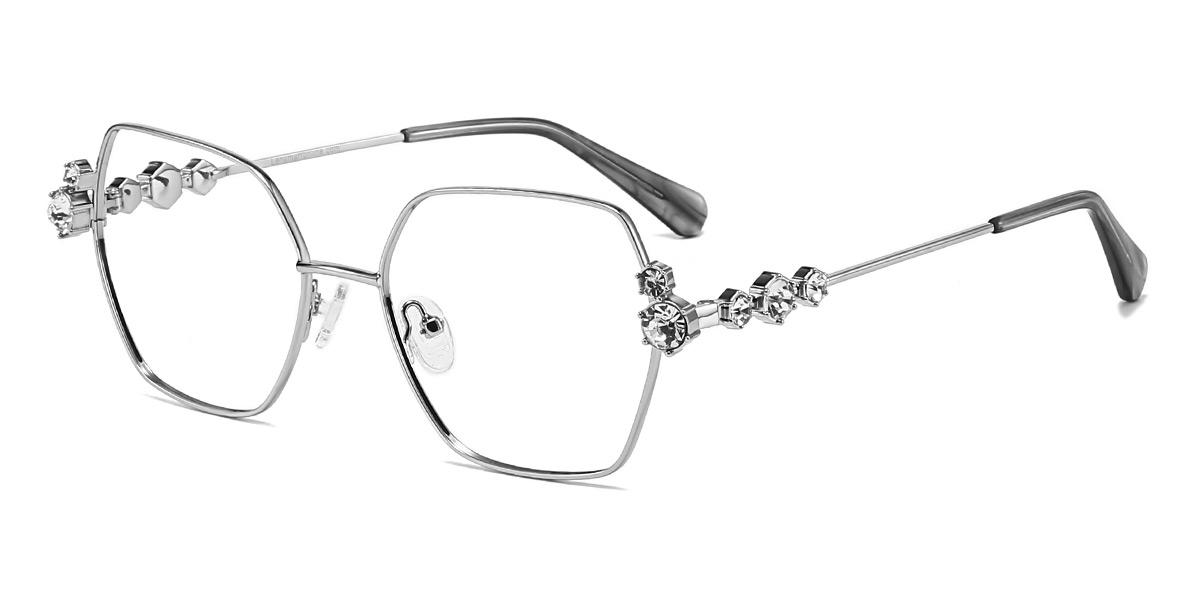 Silver Antonia - Rectangle Glasses