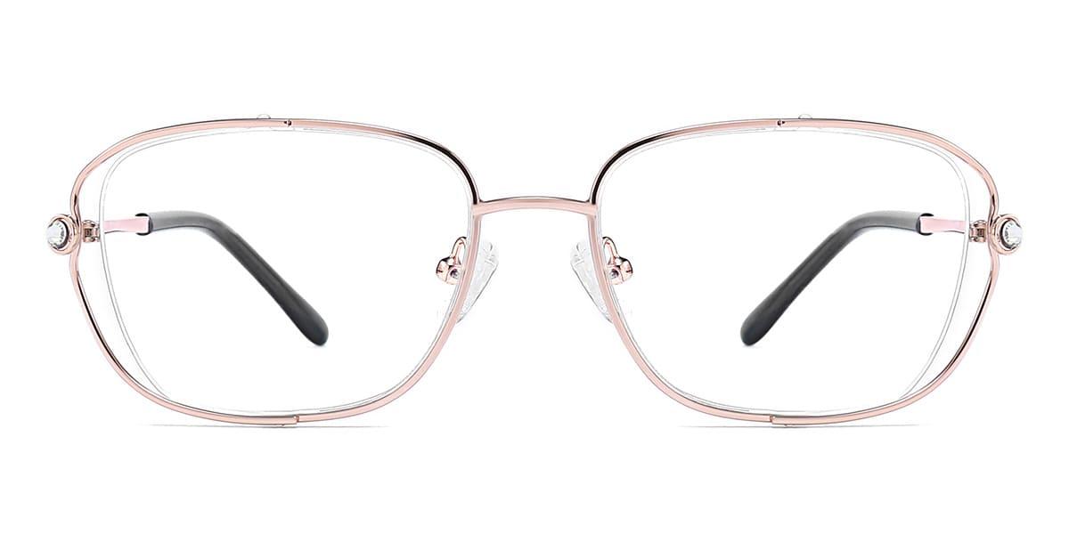 Rose Gold Eartha - Rectangle Glasses
