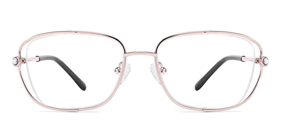Rose Gold Eartha - Rectangle Glasses