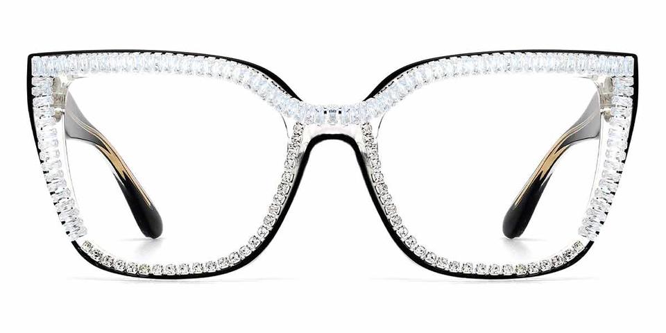 Clear White Diamond Camille - Square Glasses