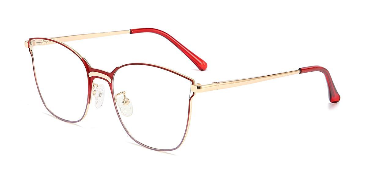 Red Blue Frode - Square Glasses