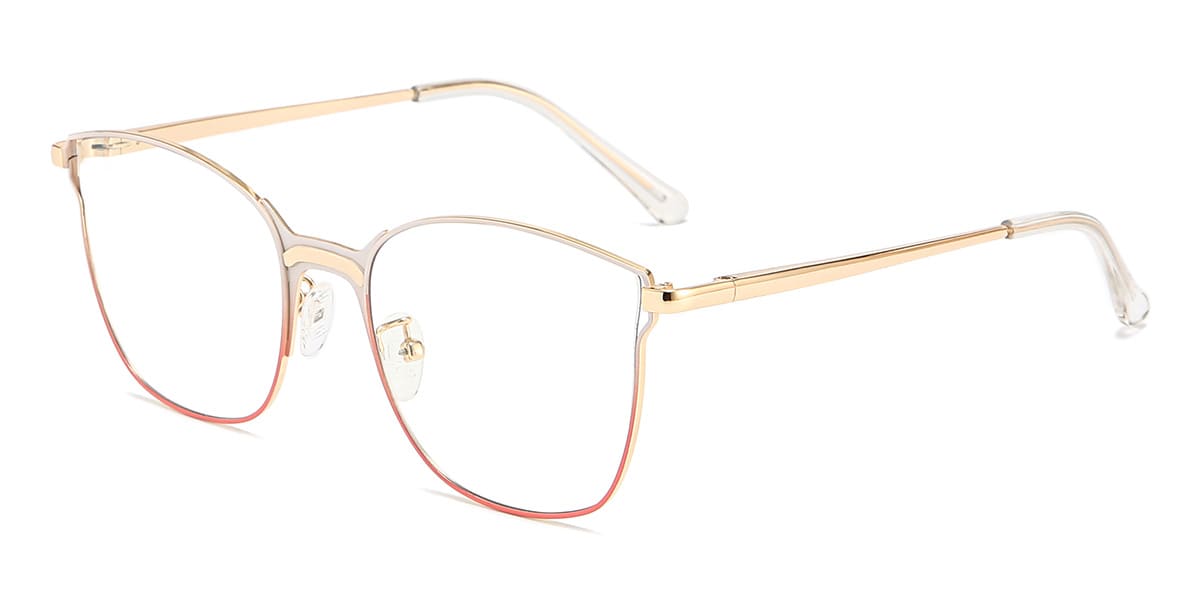 White Pink Frode - Square Glasses