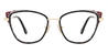 Black Brunette Spots Lorelei - Cat Eye Glasses