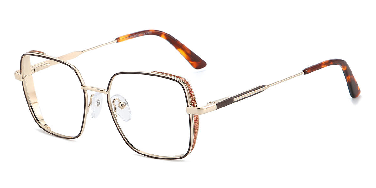 Brown April - Rectangle Glasses