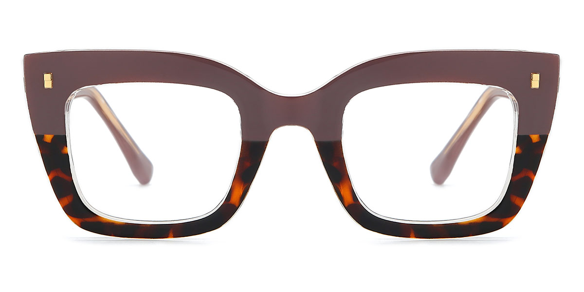 Purple Tortoiseshell Cheryl - Rectangle Glasses