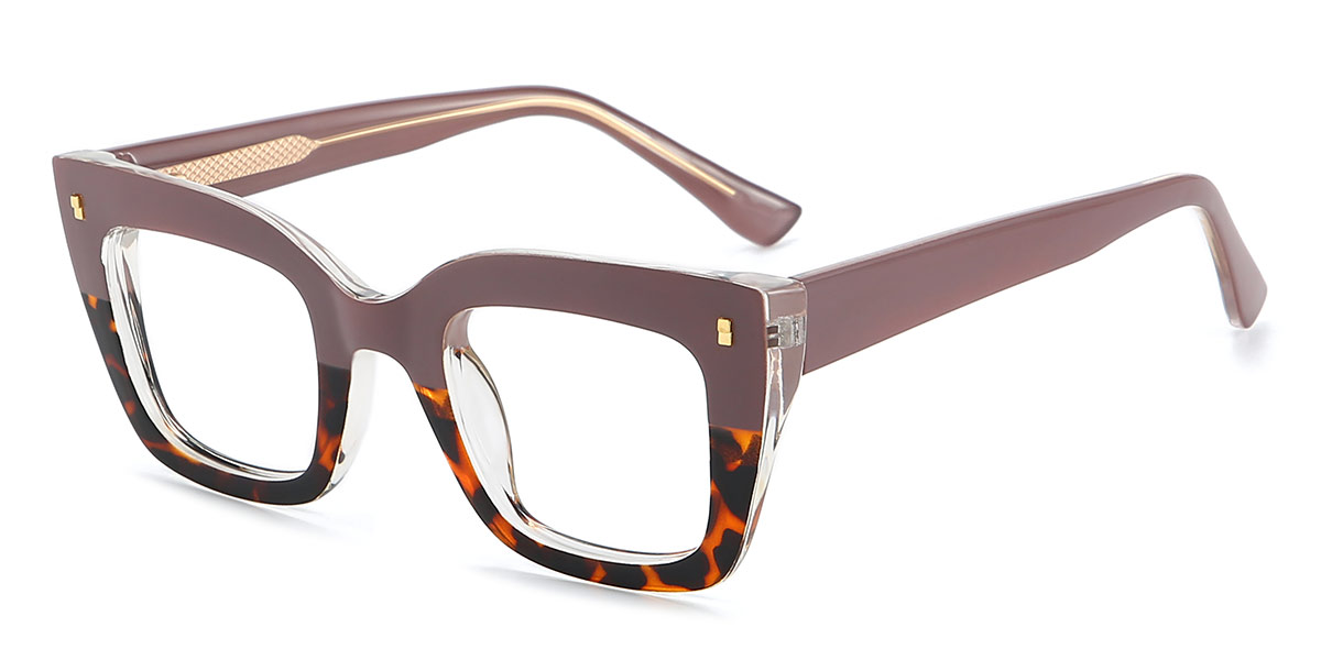 Purple Tortoiseshell Cheryl - Rectangle Glasses