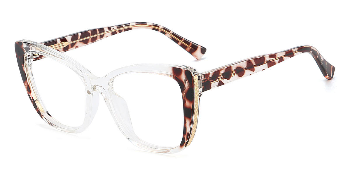 Dark Brown Spots Hilary - Cat Eye Glasses