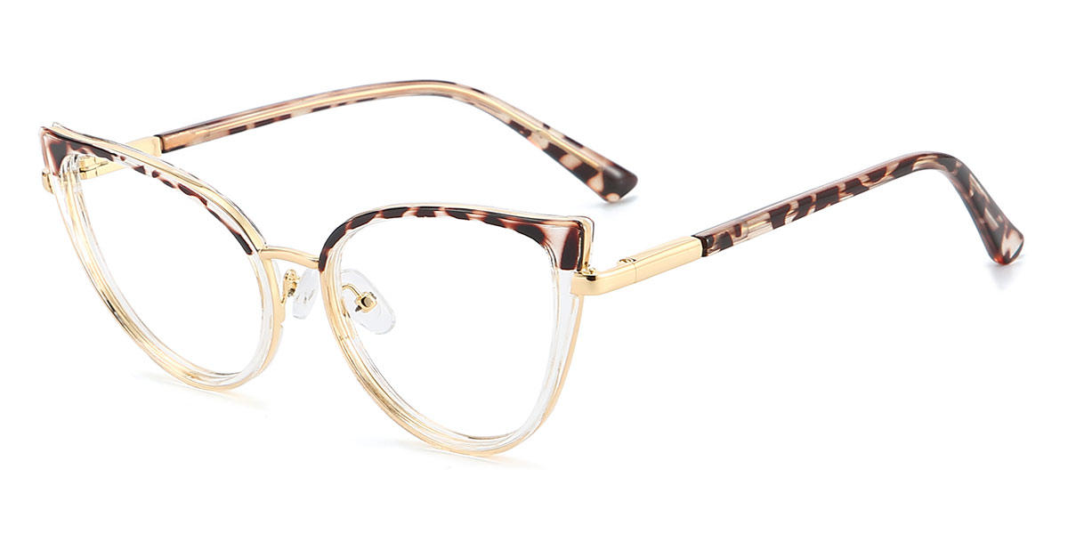 Dark Brown Spots Janice - Cat Eye Glasses