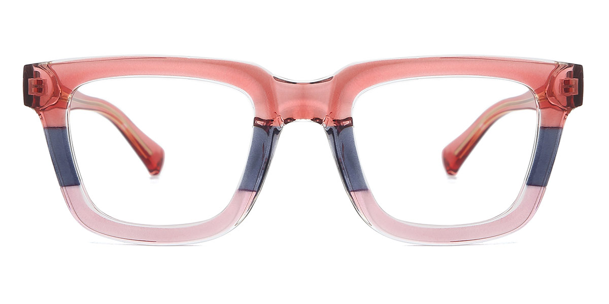 Red Blue Pink Kimberley - Rectangle Glasses