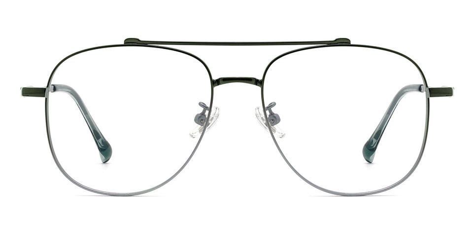Deep Green Silver Claude - Aviator Glasses