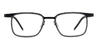 Black Grey Darcy - Rectangle Glasses