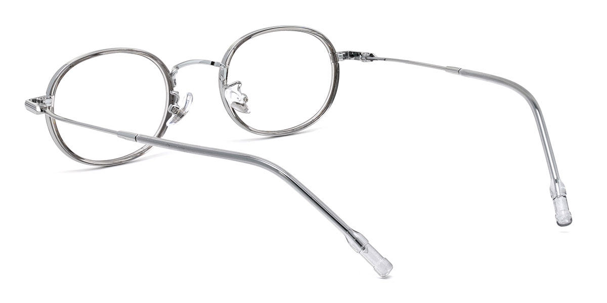 Silver Grey Geoffrey - Oval Glasses