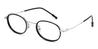 Black Silver Geoffrey - Oval Glasses