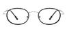 Black Silver Geoffrey - Oval Glasses