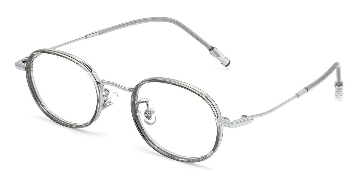 Silver Grey Geoffrey - Oval Glasses