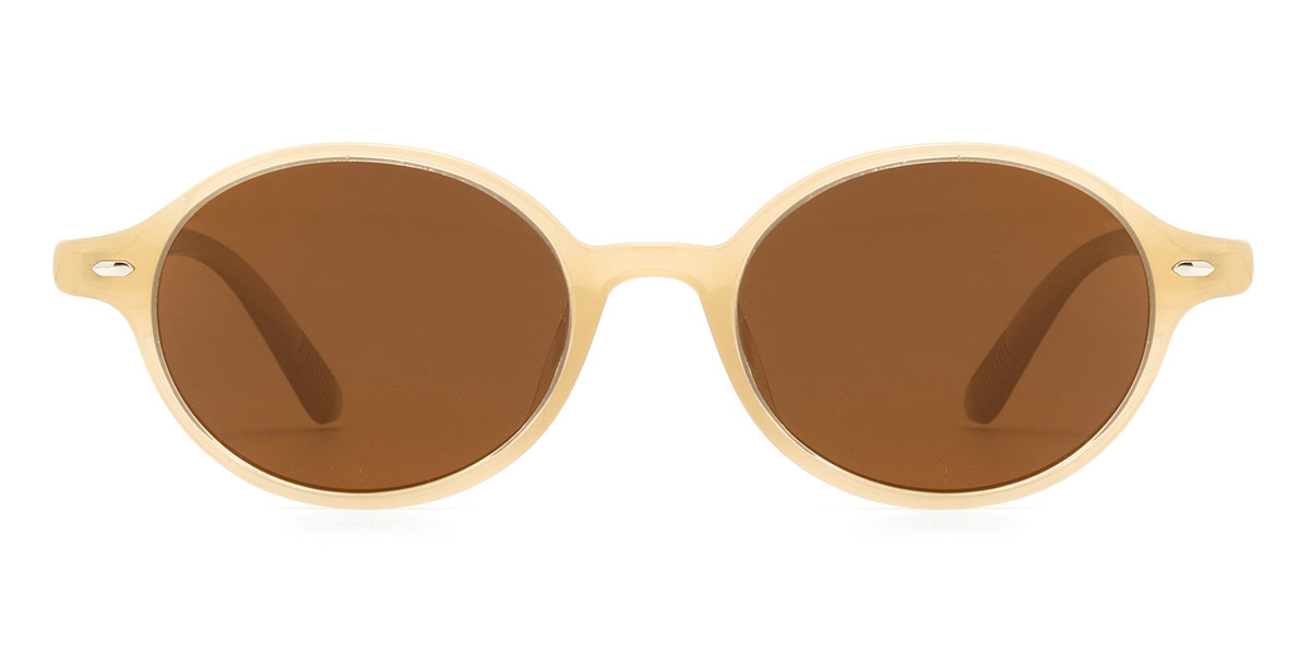 Transparent Brown Brown Dale - Oval Sunglasses