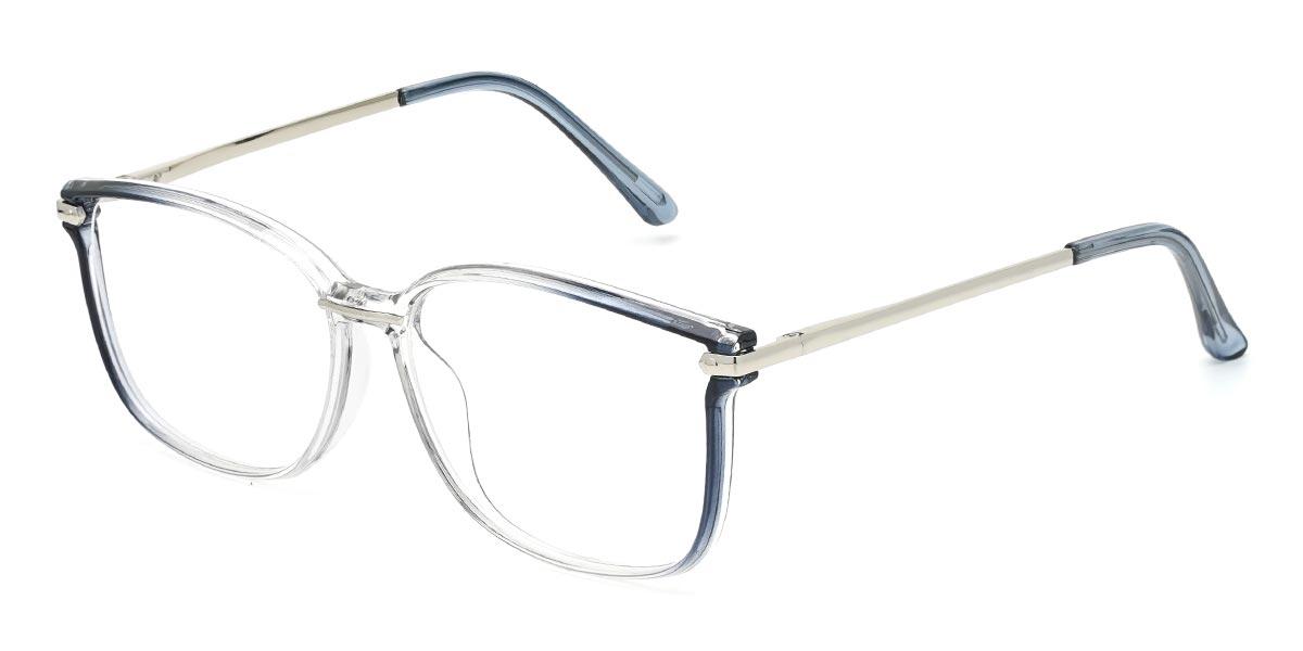 Gradient Dark Blue Crystal - Rectangle Glasses