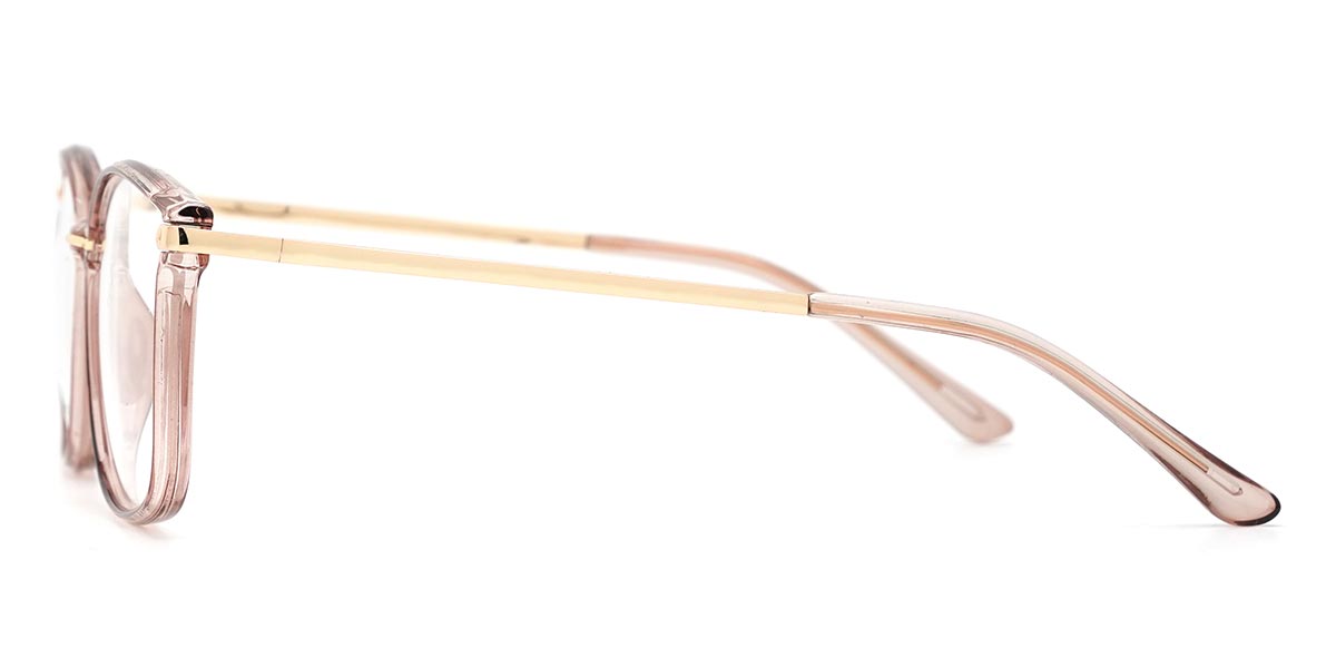 Nude Pink Crystal - Rectangle Glasses