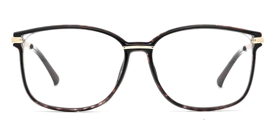 Black Tortoiseshell Crystal - Rectangle Glasses