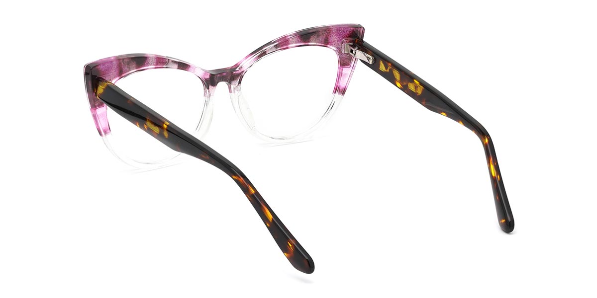 Clear Pink Tortoiseshell Evangeline - Cat Eye Glasses