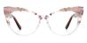 Clear Orange Tortoiseshell Evangeline - Cat Eye Glasses