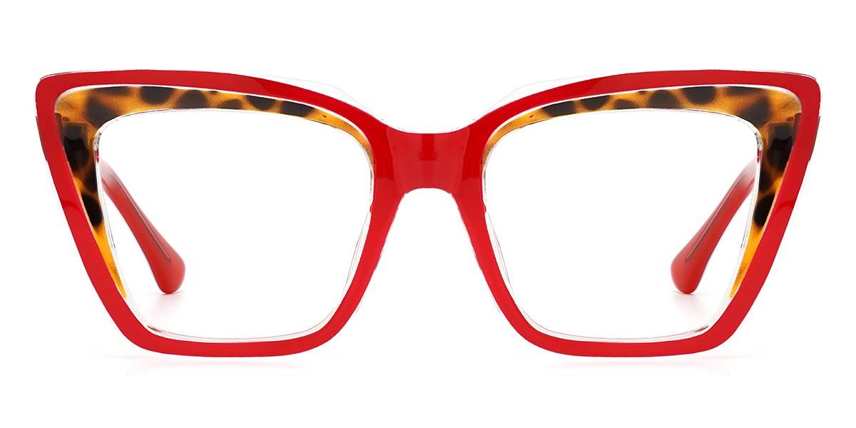 Red Tortoiseshell Hermosa - Square Glasses