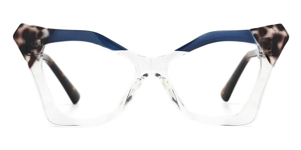 Aegean Blue Brown Spots Ronald - Cat Eye Glasses