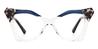 Aegean Blue Brown Spots Ronald - Cat Eye Glasses