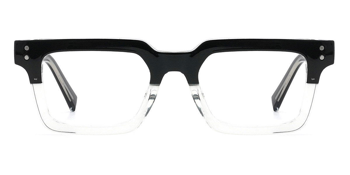 Black Clear Bernice - Rectangle Glasses