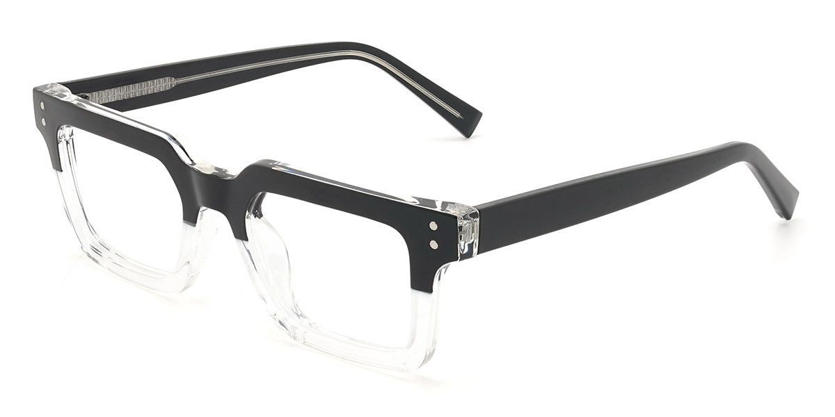 Black Clear Bernice - Rectangle Glasses