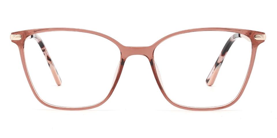 Coral Orange Perry - Rectangle Glasses