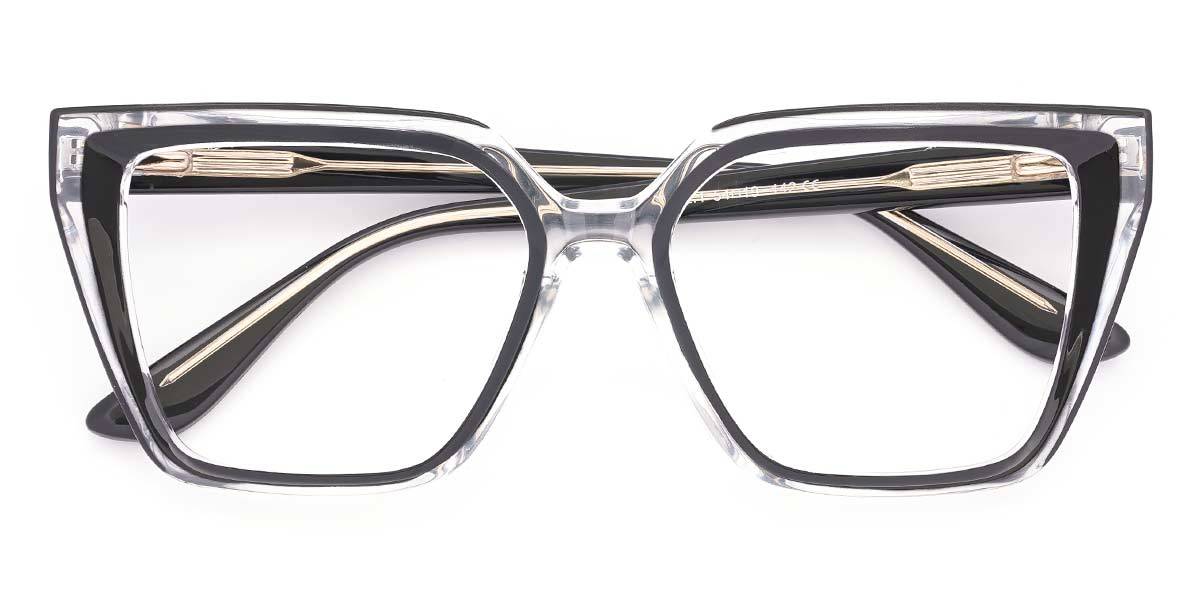 Black Clear Verne - Square Glasses