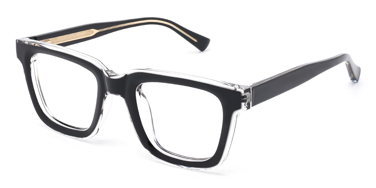 Black Clear Kimberley - Rectangle Glasses