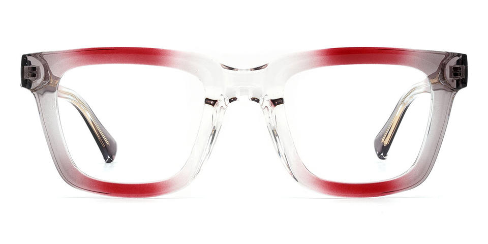 Grey Red Kimberley - Rectangle Glasses