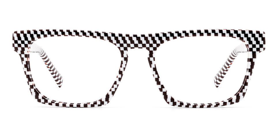 Checkerboard Grid Yehudi - Rectangle Glasses