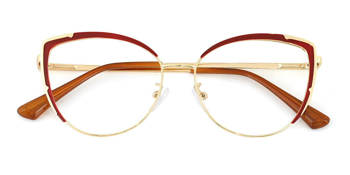 Gold Red Karly - Cat Eye Glasses