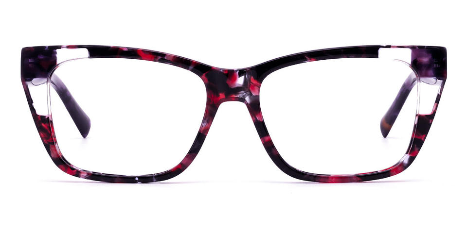 Red Tortoiseshell Cliff - Rectangle Glasses