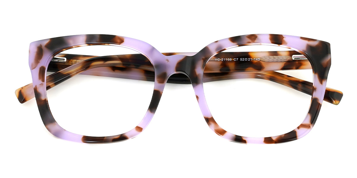 Purple Tortoiseshell Sahana - Square Glasses
