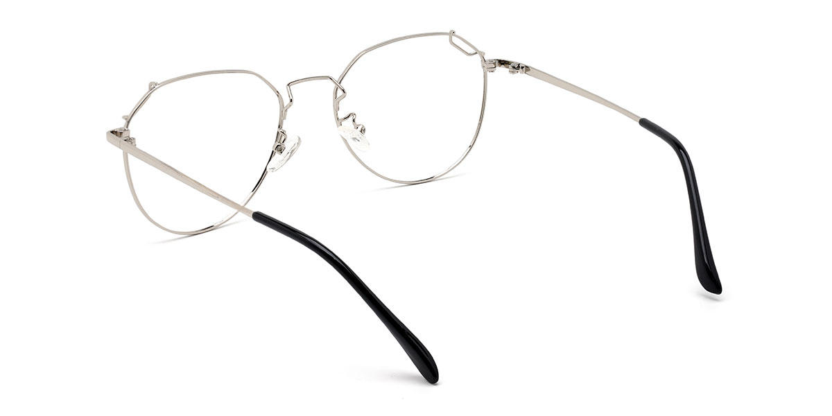 Black Silver Odelia - Oval Glasses