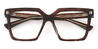 Deep Brown Heather - Square Glasses